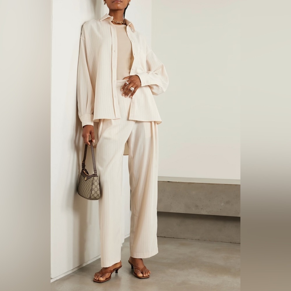 The Frankie Shop Striped Wide Leg Pants, Size XS